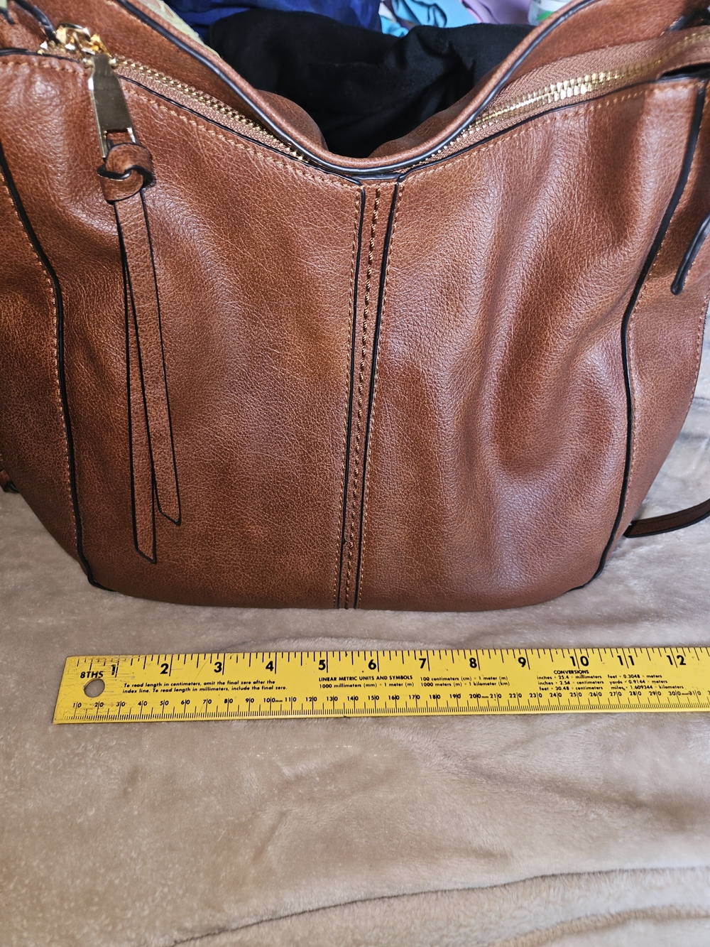 Women's Brown Shoulder Bag - Classic Carryall - Picture 11 of 12